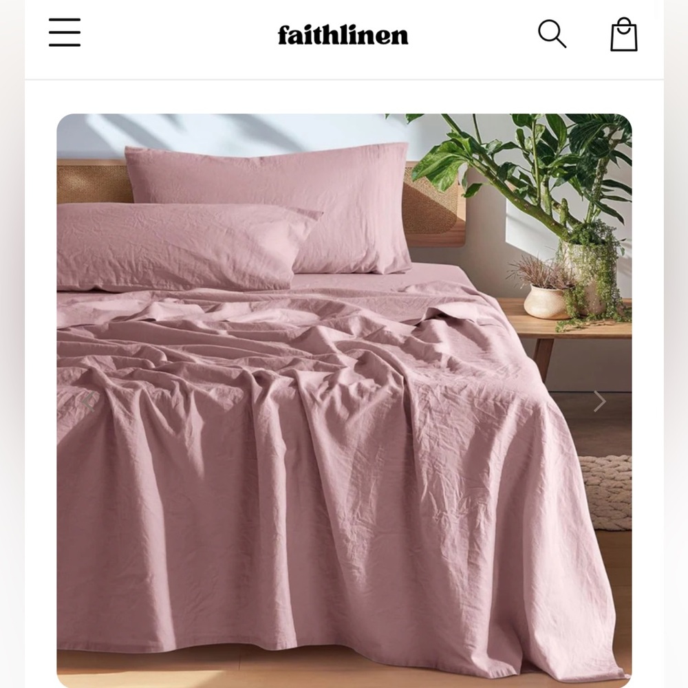 Washed Dusty Pink European linen Bedding Set 4 - Neutral Soft Pink